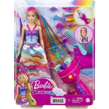 Lalka Barbie Księżniczka Zakręcone Pasemka GTG00
